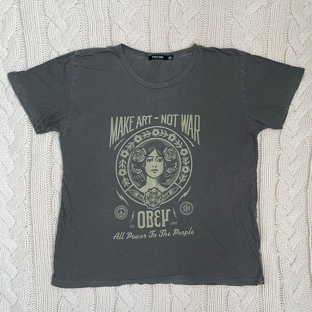 Obey Make Art Not War Graphic T-Shirt